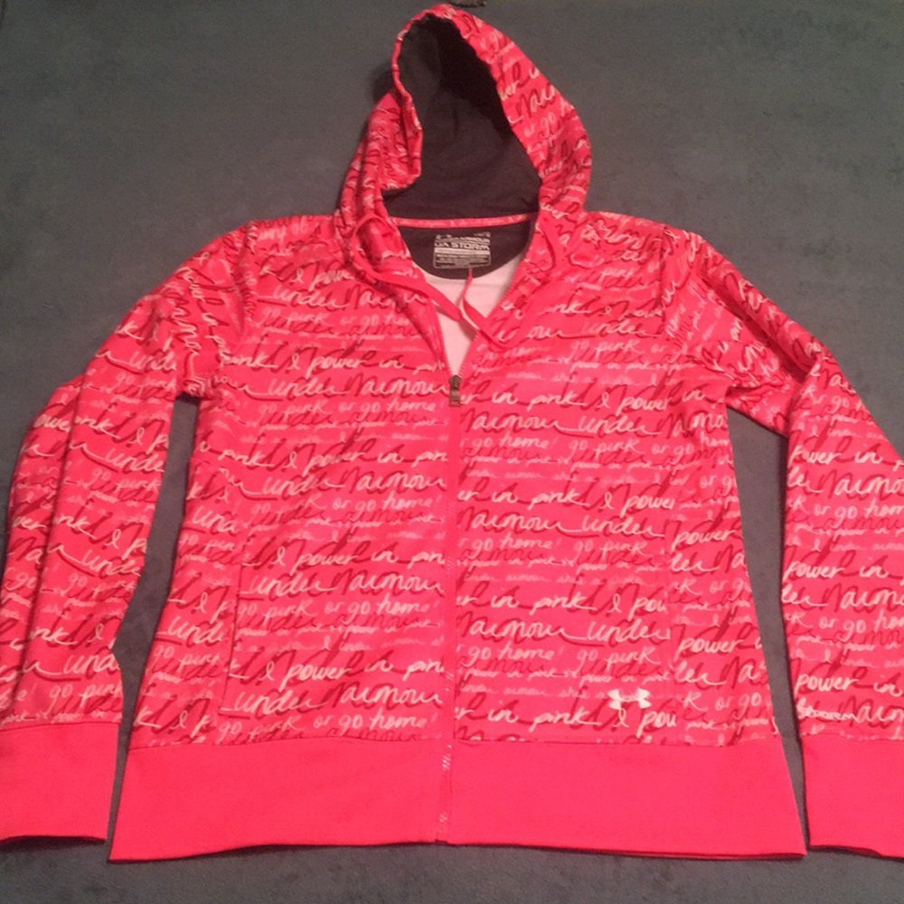 Under Armour Pink Hoodie Sweatshirt size Large